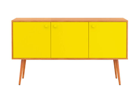 Buffet Retrô 3 portas 136 cm – Amarelo